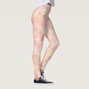 Leggings La combinaison de rose et de fleurs est belle.