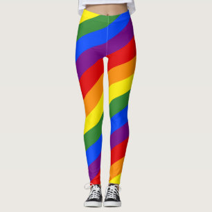 Leggings La Diagonal Arc-en-ciel frappe les jambes de la fi