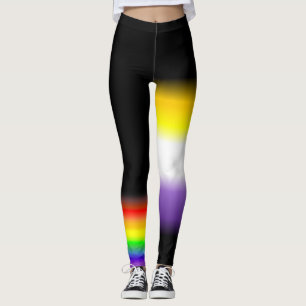 Leggings La fierté gaie nonbinary asymétrique d'arc-en-ciel