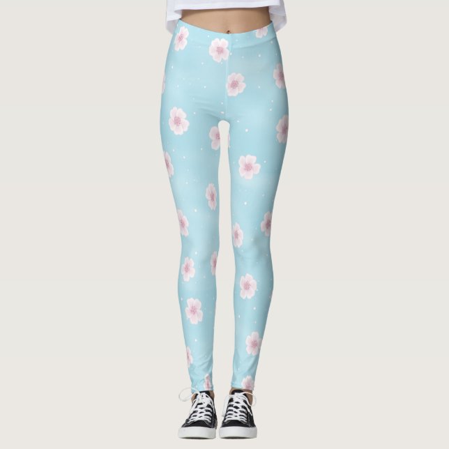 Leggings La floraison printanière du Sakura Cherry (Devant)