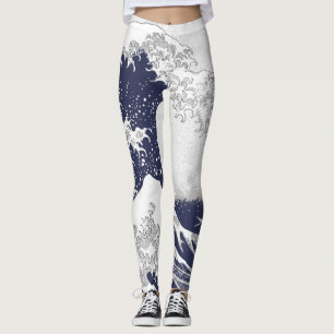 Leggings La grande vague outre de Kanagawa (神奈川沖浪裏)
