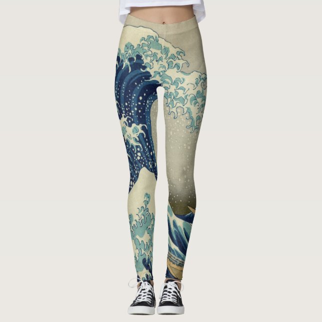 Leggings La grande vague outre de Kanagawa (神奈川沖浪裏) (Devant)