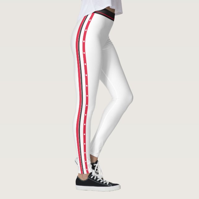 Leggings La mode latérale à la mode de rayure boutonne le (Droite)