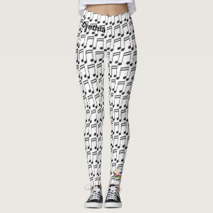 Leggings La MUSIQUE note des guêtres de guitare de clavier
