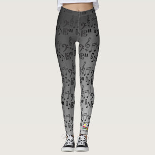 Leggings La MUSIQUE note des guêtres de guitare de clavier