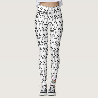 Leggings La MUSIQUE note des guêtres de guitare de claviers