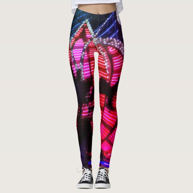 Leggings La nuit de Vegas allume des guêtres (Devant)