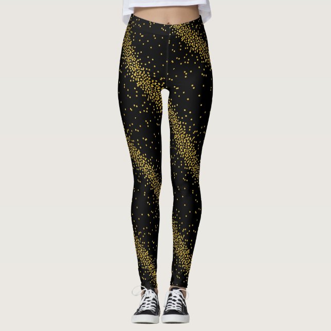 Leggings La partie de confettis d'or pointille la couleur (Devant)