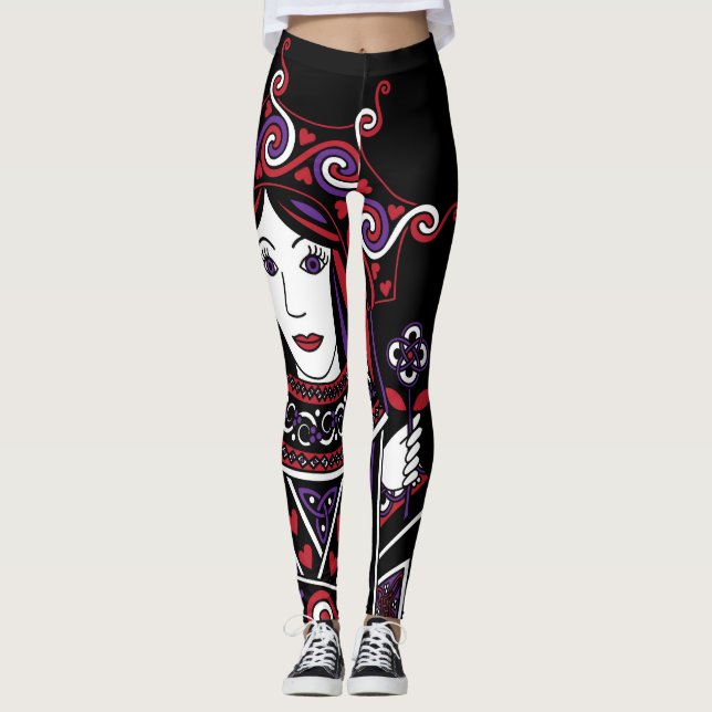Leggings La reine celtique de la partie I de coeurs (Devant)