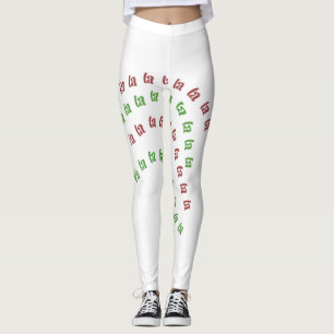 Leggings La rouge blanche de La du vert fa de Noël