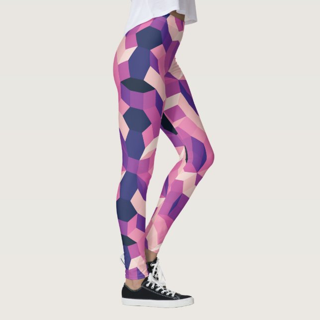 Leggings La route manquante en rose et pourpre (Droite)