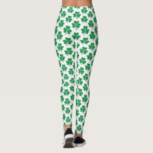 Leggings La Saint Patrick, motif Shamrock verte