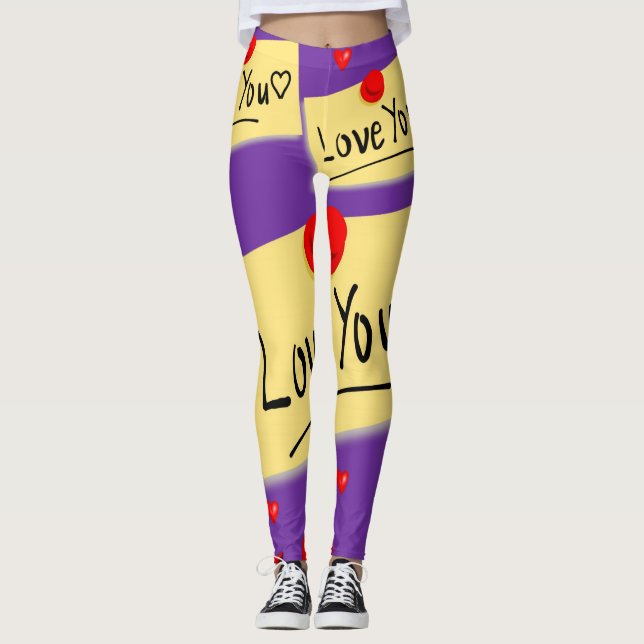 Leggings La Saint-Valentin, les jambes longues (Devant)