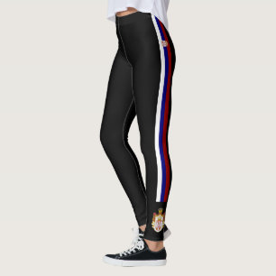 Leggings La Serbie barre le drapeau