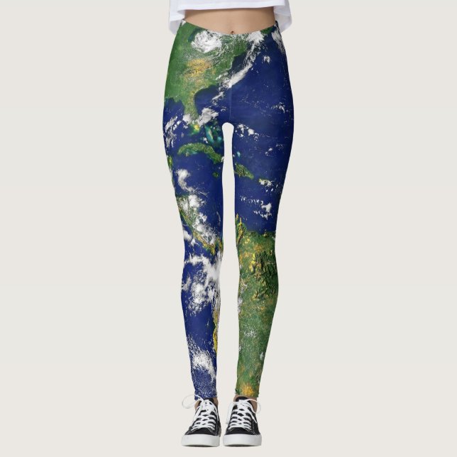 Leggings La TERRE de PLANÈTE des guêtres de l'ESPACE (Devant)