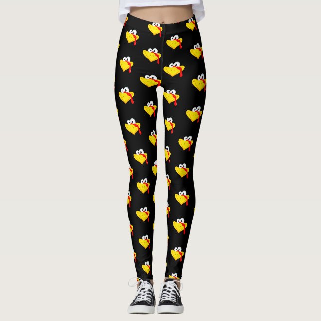 Leggings La Turquie font face au jour drôle de thanksgiving (Devant)