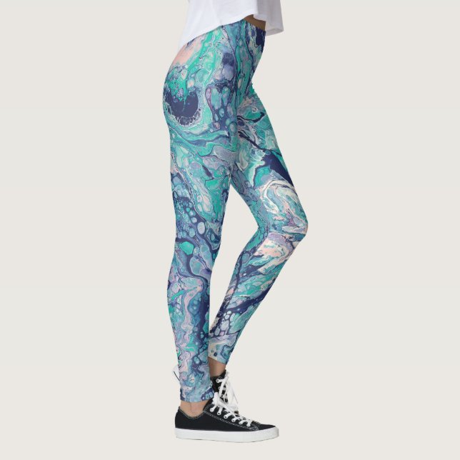 Leggings La turquoise, bleu, et pâlissent - les guêtres (Droite)