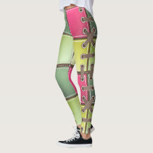 lacets de chaussures art de mode rose et vert