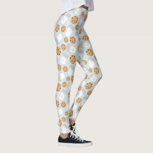 Leggings Lait heureux et biscuits bleu-clair