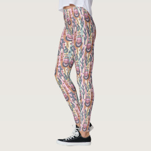 Leggings Lamas sur le motif de rayures
