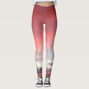 Leggings L'amusement, rose, rouge mignons et blanc opacifie