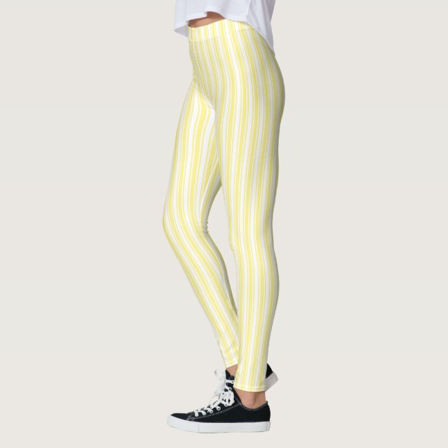 Leggings Landes de bonbons jaune et blanc citron (Gauche)