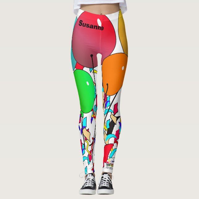 Leggings L'anniversaire célèbrent des guêtres de joyeux (Devant)