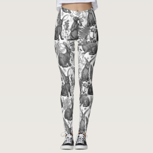 Leggings Lapins et flore boisée2Leggings