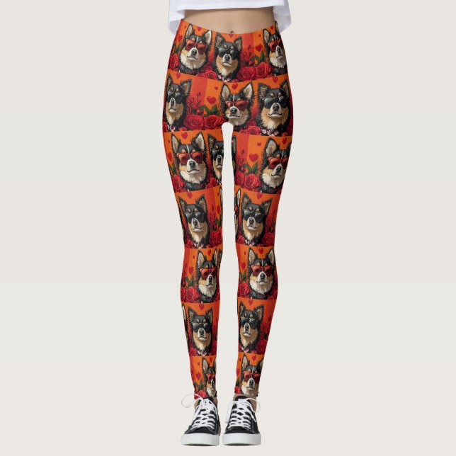 Leggings Laponie finlandaise avec coeur Roses Saint Valenti (Devant)