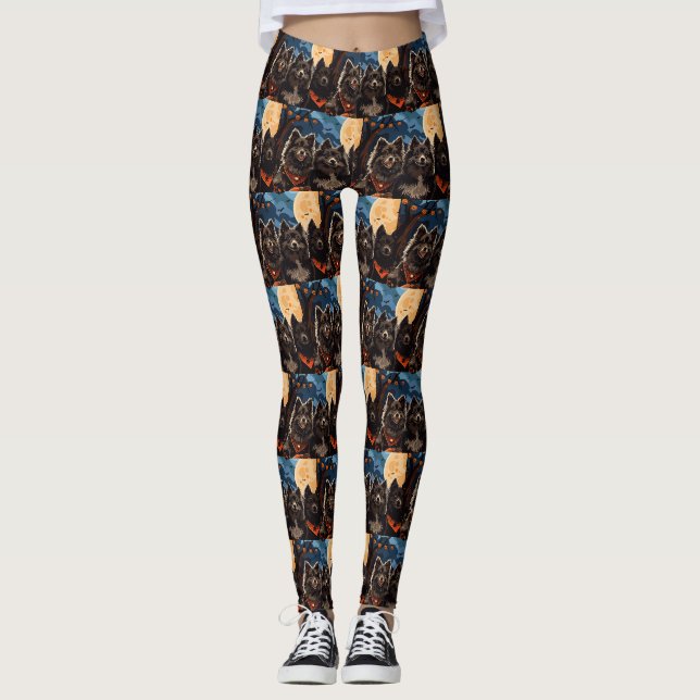 Leggings Lapphund finlandais Halloween Éffrayant (Devant)