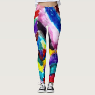 Leggings L'aquarelle acide d'arc-en-ciel teignent en nouant