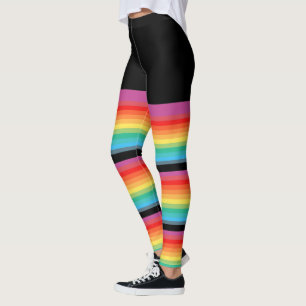 Leggings L'arc-en-ciel barre de fausses chaussettes serrées