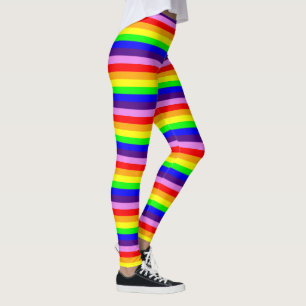 Leggings L'arc-en-ciel colore les rayures maigres
