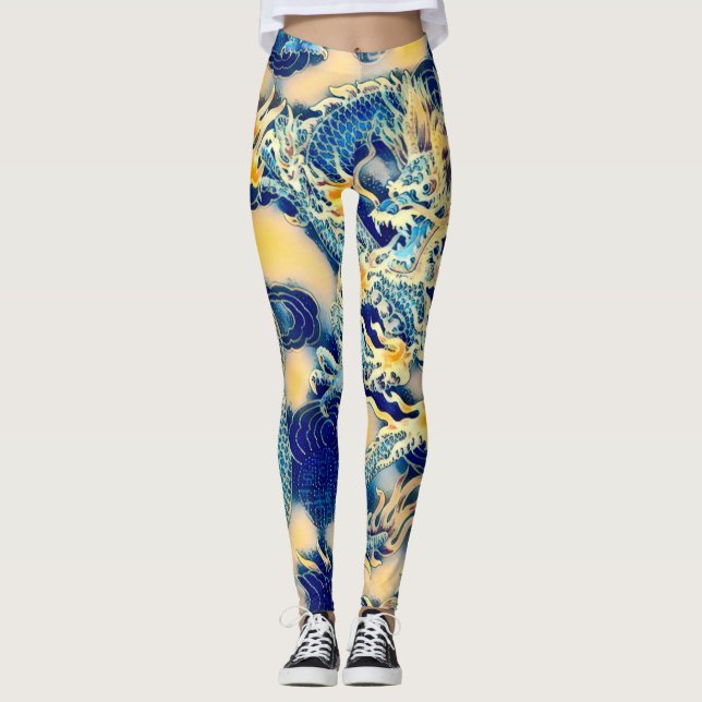 Leggings L'art du dragon chinois antique le plus populaire (Devant)