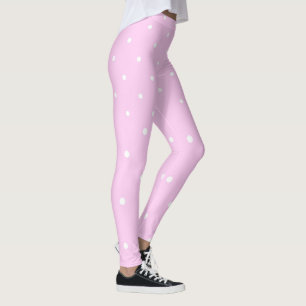 Leggings Lavande rose avec points blancs