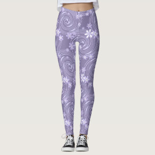 Leggings Lavandre violette tourbillon couleur fleurs flore