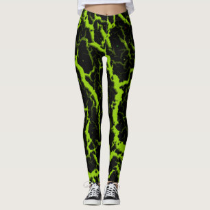 Leggings Lave de l'espace fissuré - Lime