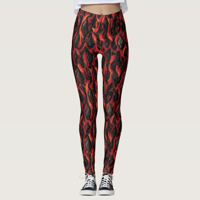 Leggings Lave Et Roches Volcaniques | Volcano Magma motif (Devant)