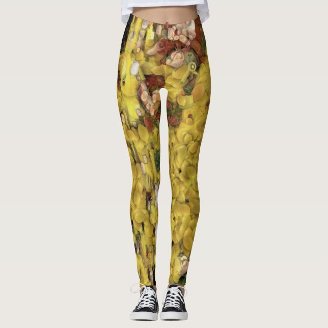 Leggings Le Citron Baiser Légumes Découpage Spoof Art (Devant)