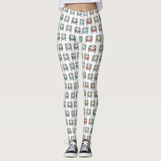 Leggings le cru classique frais de motif d'autobus a
