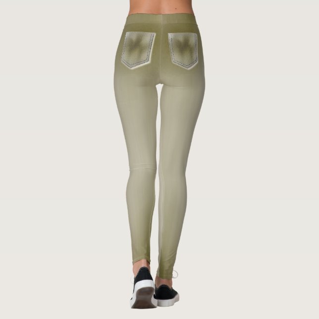 Leggings Le denim léger aiment des guêtres de poche (Dos)