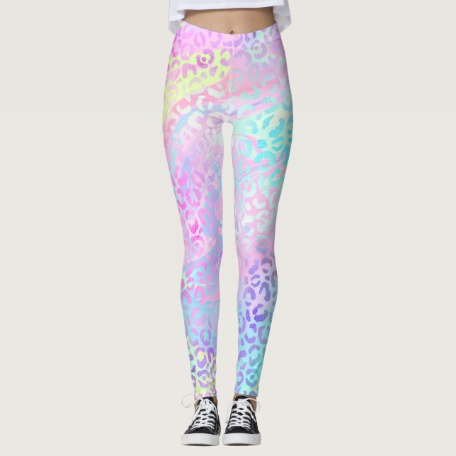 Leggings Le design Iridescente Leopard Series 10 (Devant)