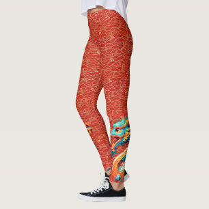 Leggings Le dragon chinois du Nouvel An décoré le motif L