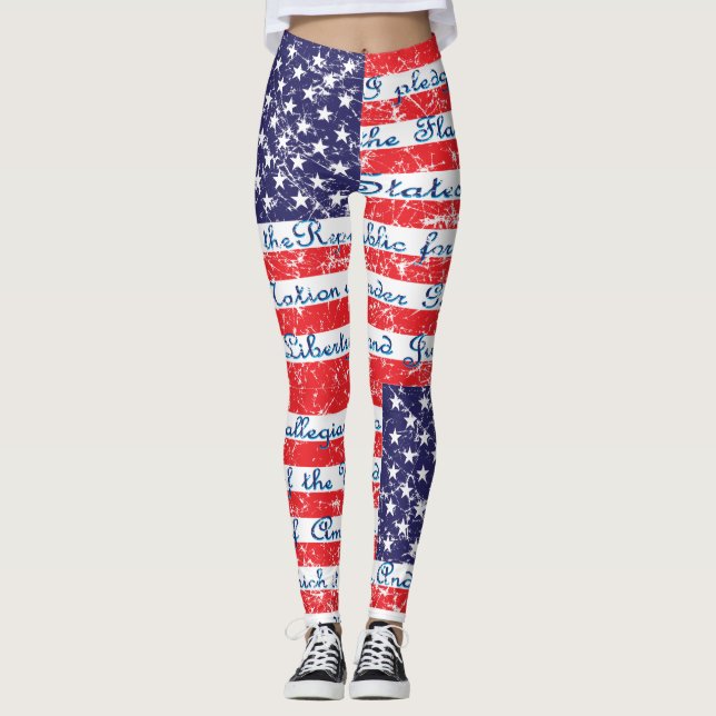 Leggings Le Drapeau de l'Allégeance USA (Devant)