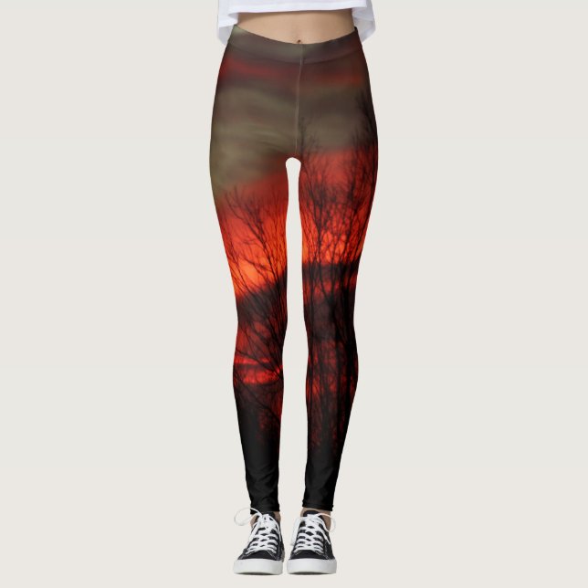 Leggings Le feu dans les pattes des bois (Devant)