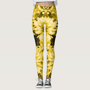 Leggings Le jaune fleurit des guêtres