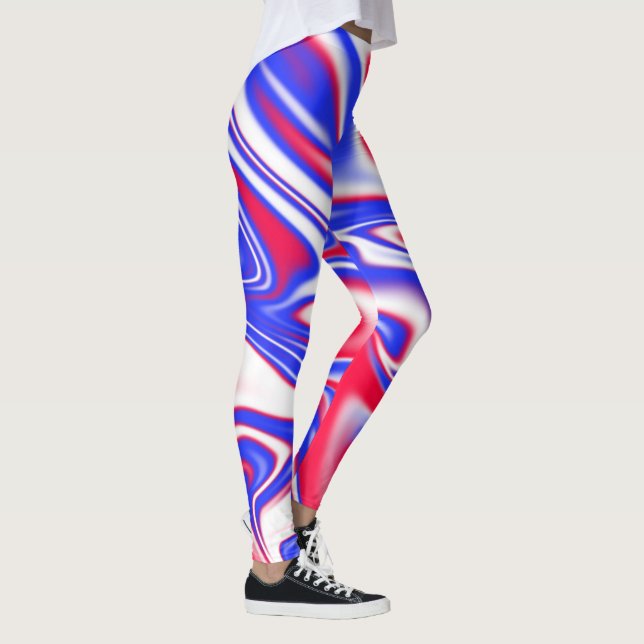 Leggings "Le marbre rouge, blanc et bleu" (Droite)