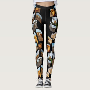 Leggings Le Montage Des Vaches Faune Et White Highland,