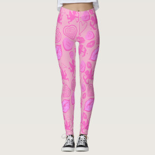 Leggings Le Motif de la Saint-Valentin rose