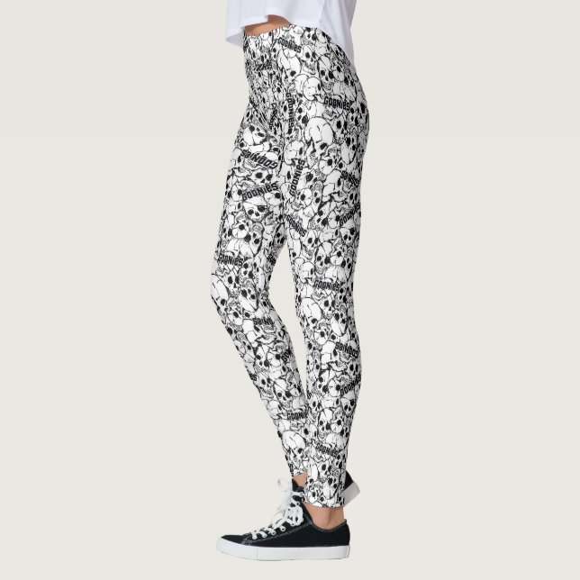 Leggings Le Motif du crâne sauvage à un oeil des Goonies (Gauche)
